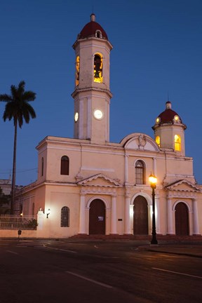 Framed Cuba, Catedral de Purisima Concepcion cathedral at dusk Print