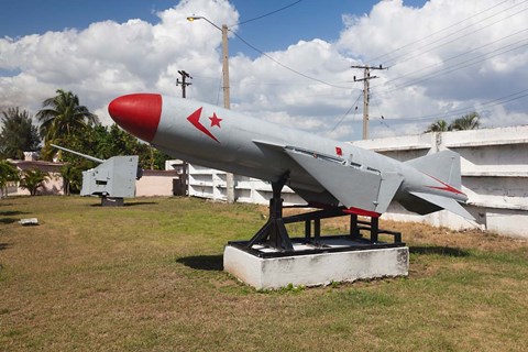 Framed Cuba, Cienfuegos, Naval museum, Soviet-era missile Print