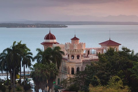 Framed Cuba, Punta Gorda, Aerial view of Palacio de Valle Print