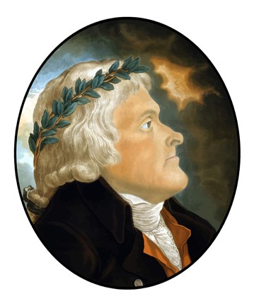 Framed Digitally Restored Vector Artwork of Thomas Jefferson (color) Print