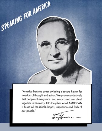 Framed Speaking for America - Harry Truman Print