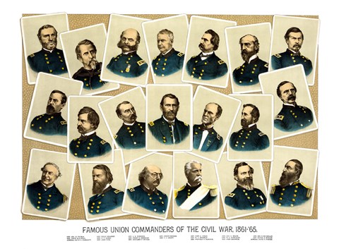 Framed Famous Union Commanders Print