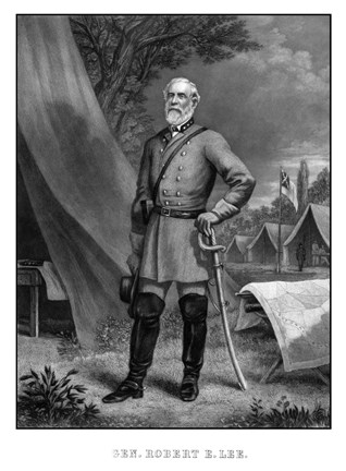 Framed General Robert E Lee Print