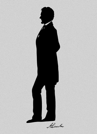 Framed Silhouette of President Abraham Lincoln with Signature Print