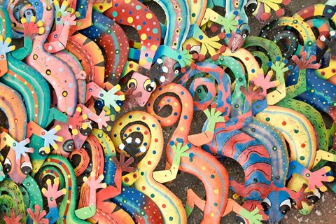 Framed Netherlands Antilles, Curacao, Market souvenirs Print