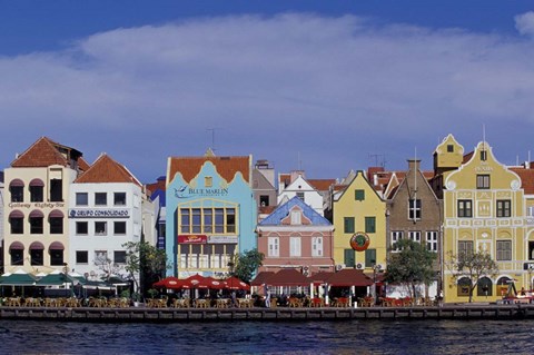 Framed Dutch Gable Architecture of Willemstad, Curacao, Caribbean Print