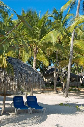 Framed Beach Chairs, Viva Wyndham Dominicus Beach, Bayahibe, Dominican Republic Print