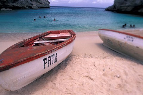 Framed Playa Lagun, Curacao, Caribbean Print