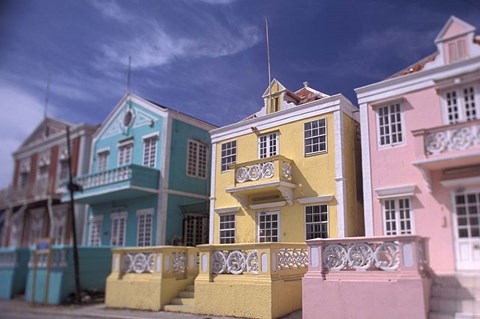 Framed Caribbean architecture, Willemstad, Curacao Print