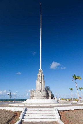 Framed Cuba, Cardenas, Flagpole Monument Print