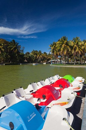 Framed Cuba, Matanzas, Varadero, Parque Josone park paddle boats Print