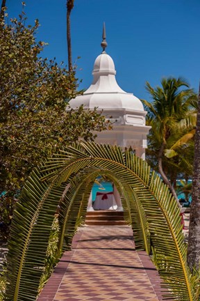 Framed Gazebo path, Riu Palace, Bavaro, Higuey, Punta Cana, Dominican Republic Print