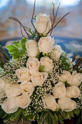 Framed Wedding floral centerpiece, Bavaro, Higuey, Punta Cana, Dominican Republic Print