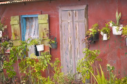 Framed Fisherman&#39;s House on Malendure Beach, Basse-Terre, Guadaloupe, Caribbean Print