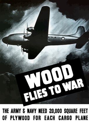 Framed Wood Flies to War Print