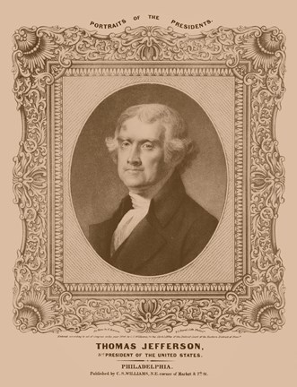 Framed Thomas Jefferson (decorative print) Print