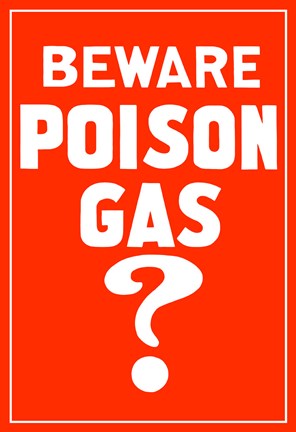 Framed Beware Poison Gas (Vintage WWI) Print