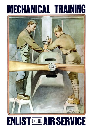 Framed Mechanical training - Enlist in the Air Service Print