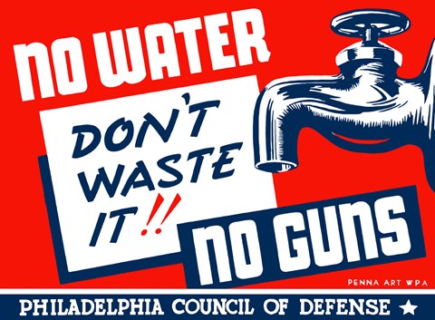 Framed No Water, No Guns Print