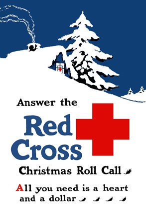 Framed Red Cross Christmas Roll Call Print