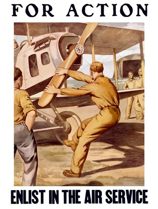 Framed For Action - Enlist in the Air Service Print