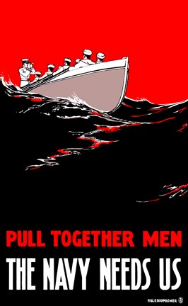 Framed Pull Together Men, The Navy Needs Us Print