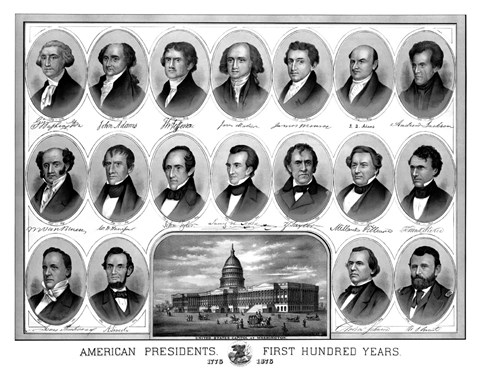 Framed American Presidents, First Hundred Years Print