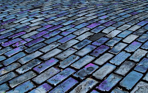 Framed Blue Streets of Old San Juan, San Juan, Puerto Rico, Print