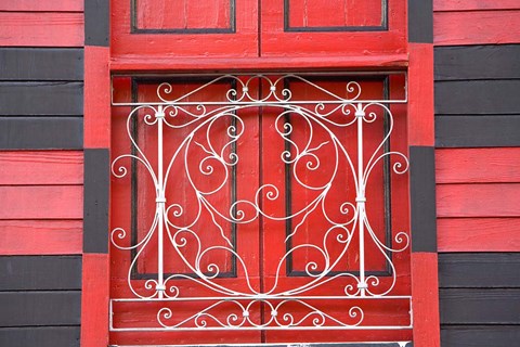 Framed Puerto Rico, Parque de Bombas, Plaza Las Delicia Print