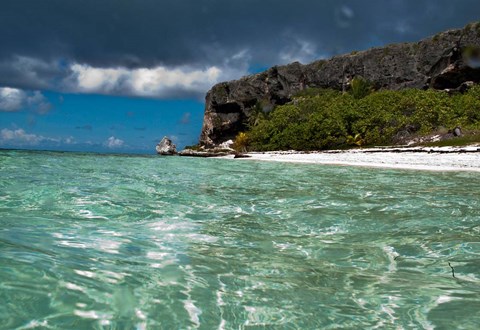 Framed Pajaros beach in Mona Island, Puerto Rico, Caribbean Print