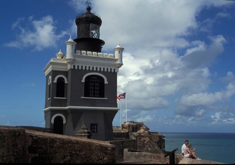 Framed Tower at El Morro Fortress, Old San Juan, Puerto Rico Print