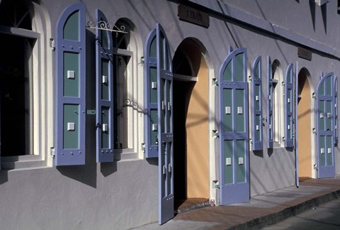 Framed Shops, Charlotte Amalie, St Thomas, Caribbean Print