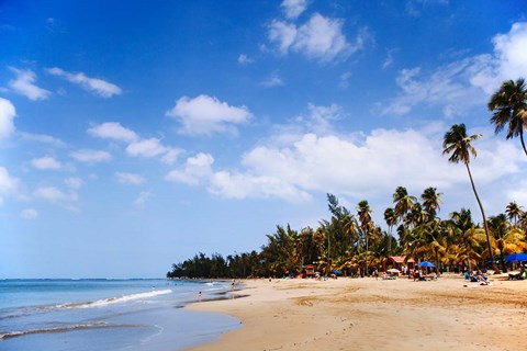 Framed View of Luquillo Beach, Puerto Rico, Caribbean Print