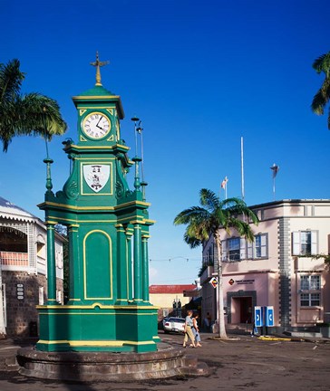 Framed Circus and Berkeley Monument, Basseterre, St Kitts, Caribbean Print