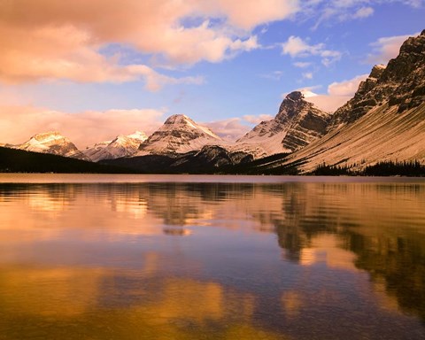 Framed Bow Lake, Banff NP, Alberta, Canada Print