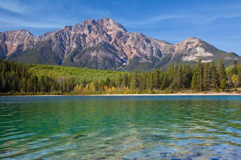 Framed Patricia Lake and Pyramid Mountain, Jasper NP, Alberta, Canada Print