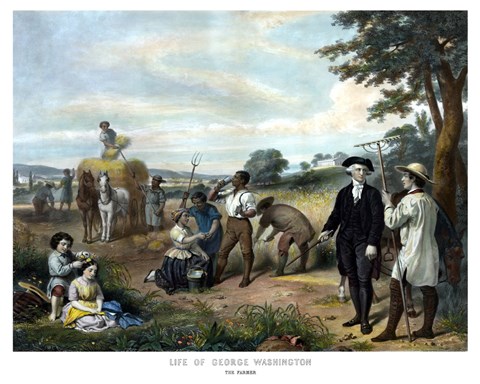 Framed George Washington On His Farm Print