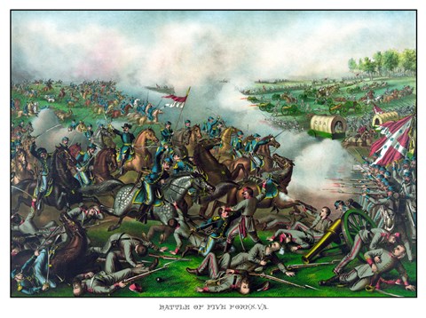 Framed Battle of Five Forks Print