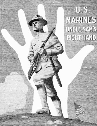 Framed Uncle Sam&#39;s Right Hand Print