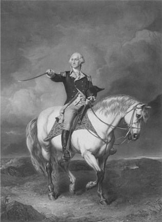 Framed General George Washington on Horseback Print