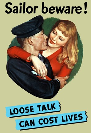 Framed Sailor Beware , Loose Talk Can Cost Lives Print