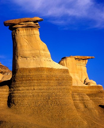 Framed Hoodoos near Drumheller, Alberta, Canada Print