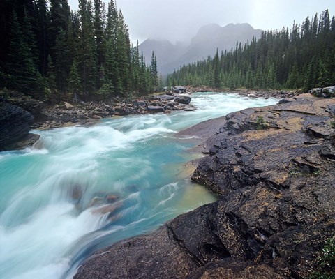 Framed Mistaya River in Banff National Park in Alberta, Canada Print