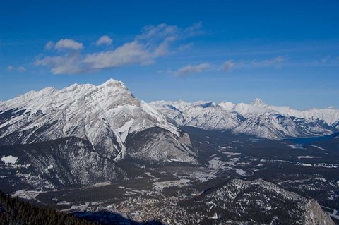 Framed Alberta, Banff, River Valley, Sulphur Mountain Print