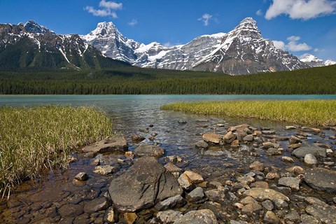 Framed Alberta, Rocky Mountains, Banff NP, lake fed by snowmelt Print