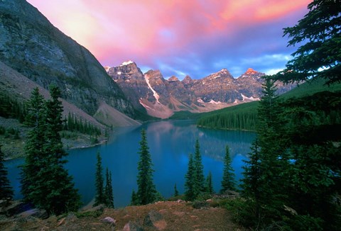 Framed Lake Moraine at Dawn, Banff National Park, Alberta, Canada Print