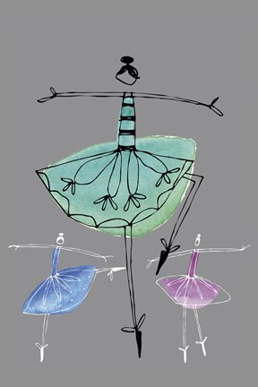Framed Pretty Ballerinas I Print