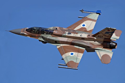 Framed F-16I Sufa of the Israeli Air Force in flight over Israel Print