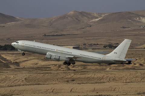 Framed Boeing 707 Re&#39;em of the Israeli Air Force over Israel Print