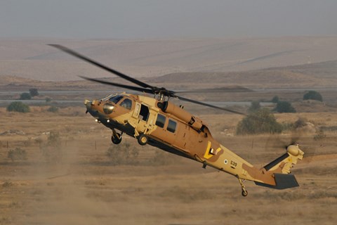 Framed UH-60L Yanshuf helicopter of the Israeli Air Force Print